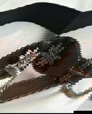 curea / centura / brau retro vintage cu flori de colt , 82