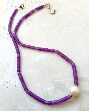 Colier CHOKER ametist lavanda