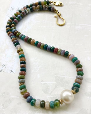 Colier CHOKER agate indiene