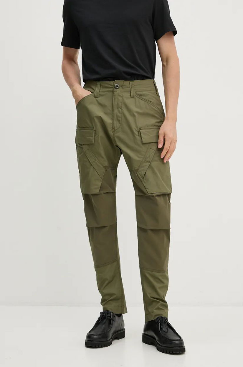 G-Star Raw pantaloni de bumbac culoarea verde, mulata, D25185-C973