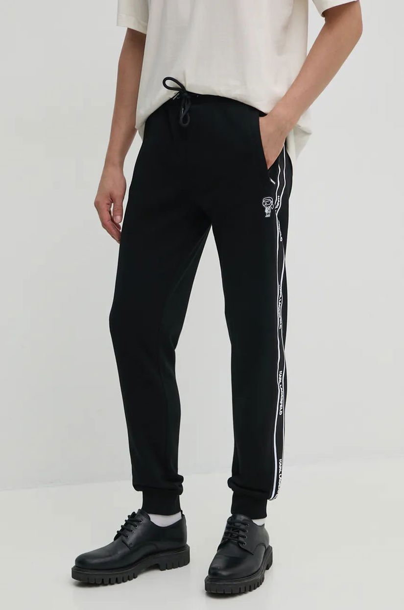 Karl Lagerfeld pantaloni de trening culoarea negru, cu imprimeu, 544910.705027