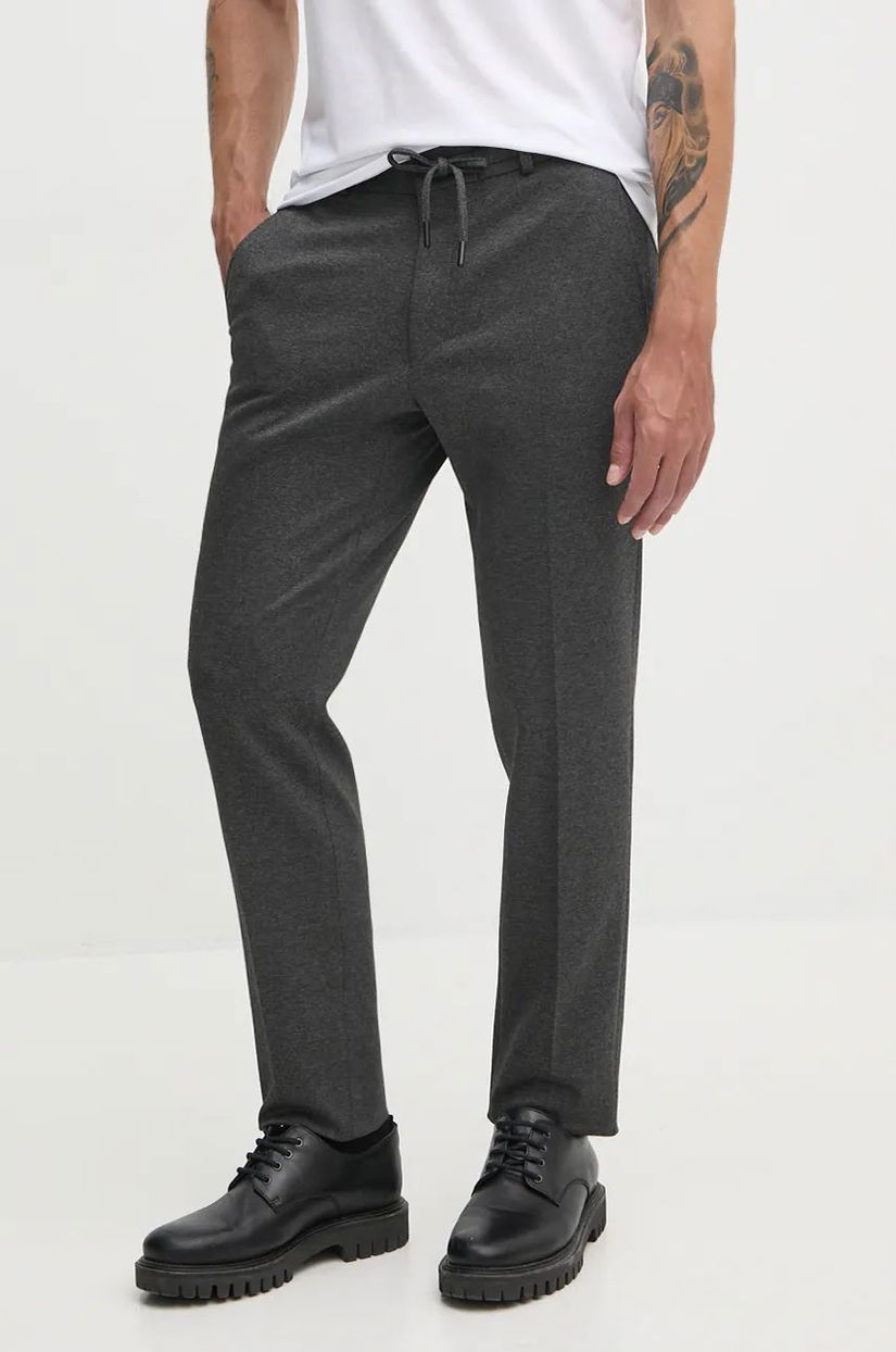 Karl Lagerfeld pantaloni barbati, culoarea gri, mulata, 544040.255056