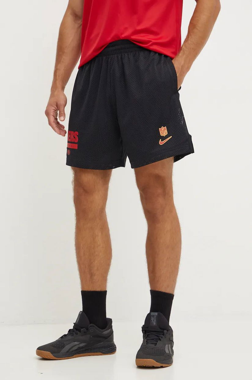 Nike pantaloni scurți de antrenament San Francisco 49ers culoarea negru, 02EO-048Y-73-ZLE