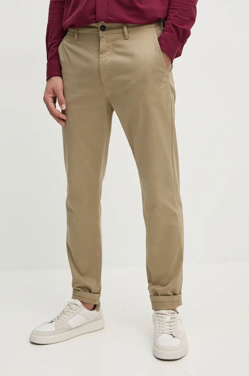 Boss Orange pantaloni barbati, culoarea maro, cu fason chinos, 50510917