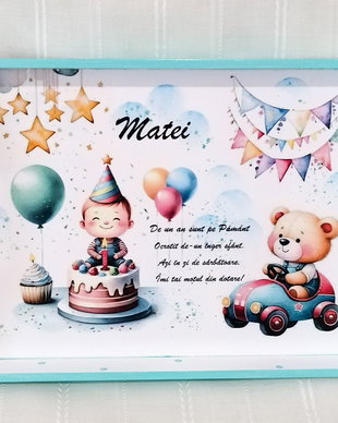 Tavita baietel, ursulet si masinuta