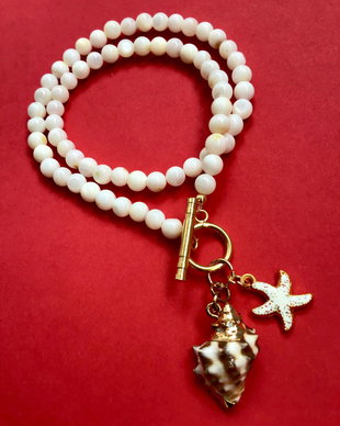Colier CHOKER  sidef alb & scoica