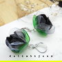 Cercei statement handmade unicat - PET-uri (plastic) reciclate - flori (cod1062)