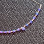 Colier argint opal de foc etiopian lavanda brioleta disc heishi lant argint minimalist boho chic trendy - Transport gratuit
