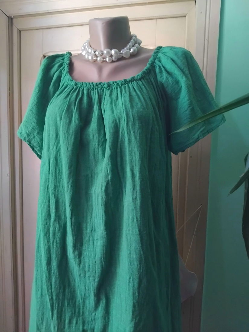 Rochie din pânză topita verde