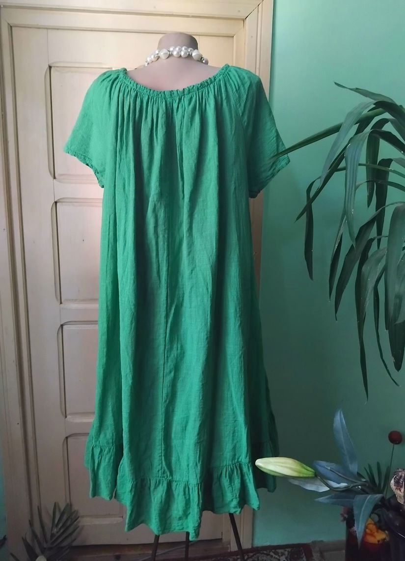 Rochie din pânză topita verde