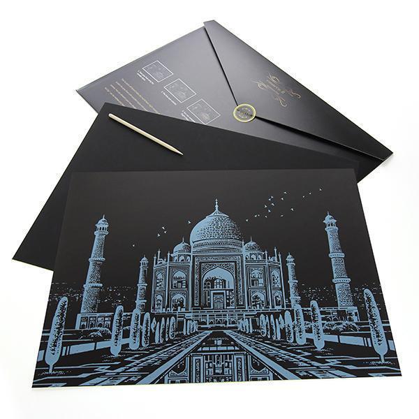 Joc creativ tip plansa de razuit, antistres, pentru adulti sau copii, model Taj Mahal, India