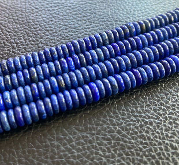 Margele lapis lazuli rondele 6x2mm - sirag 19 cm