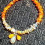Bratara argint opal de foc etiopian brut oranj galben briolete charm boho chic trendy cadou - Transport gratuit