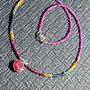 Colier argint rubin safir smarald charm disc heishi multicolor minimalist boho chic trendy - Transport gratuit