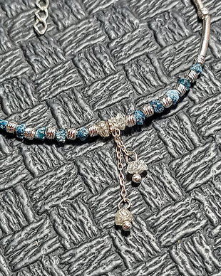 Bratara argint diamante brute gri albastre minimalista boho chic trendy - Transport gratuit