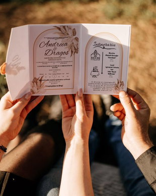 Invitatie Nunta cu sigiliu si initiale personalizate