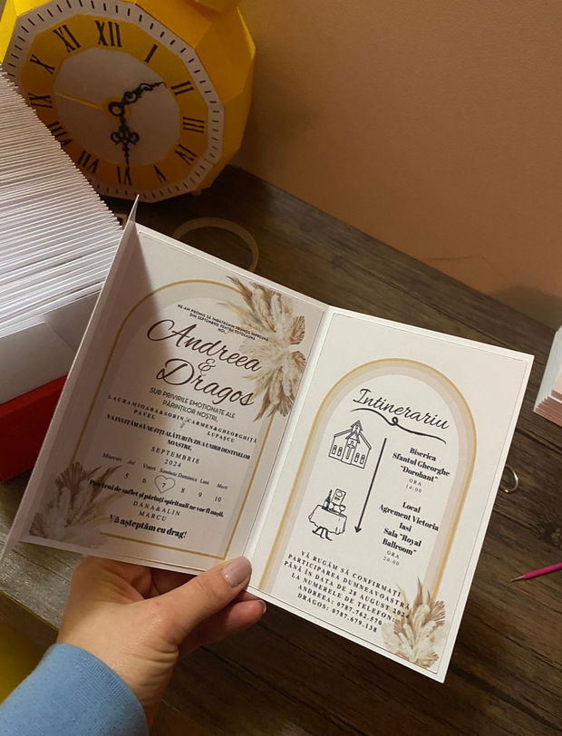 Invitatie Nunta cu sigiliu si initiale personalizate