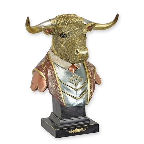 Bust taur-statueta Steampunk din rasini