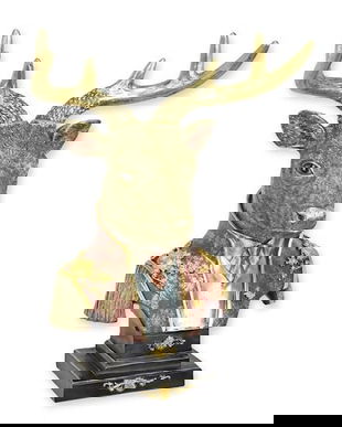 Bust cerb-statueta Steampunk din rasini