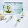 Set aniversar personalizat 1 anisor - Little Teddy Girl - Tavita turta si accesorii