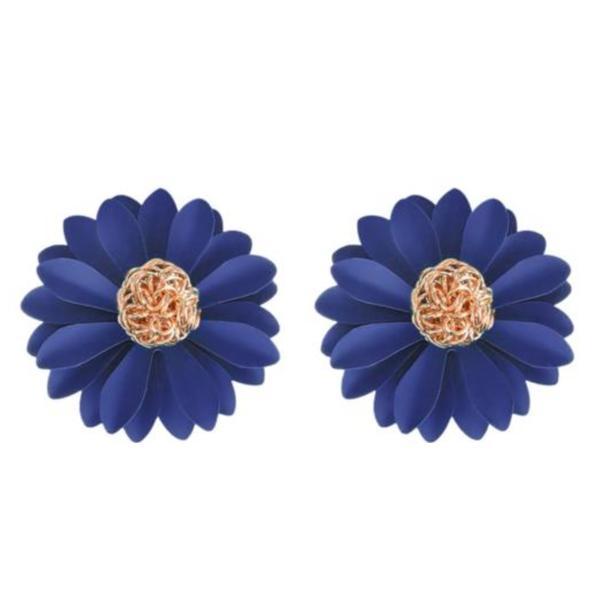 Cercei Daisy, tip stud, albastri, in forma de floare - Colectia Floral Paradise