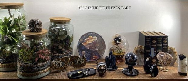 Agat Negru - set sculpturi pietre semipretioase