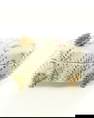 Cutie pentru bijuterii din portelan cu bronz