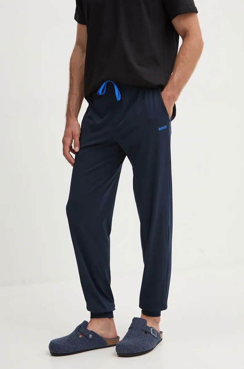 BOSS pantaloni de lounge culoarea albastru marin, neted, 50515305