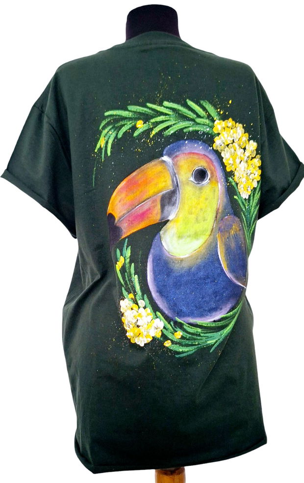 Tricou pictat L "Tucan"