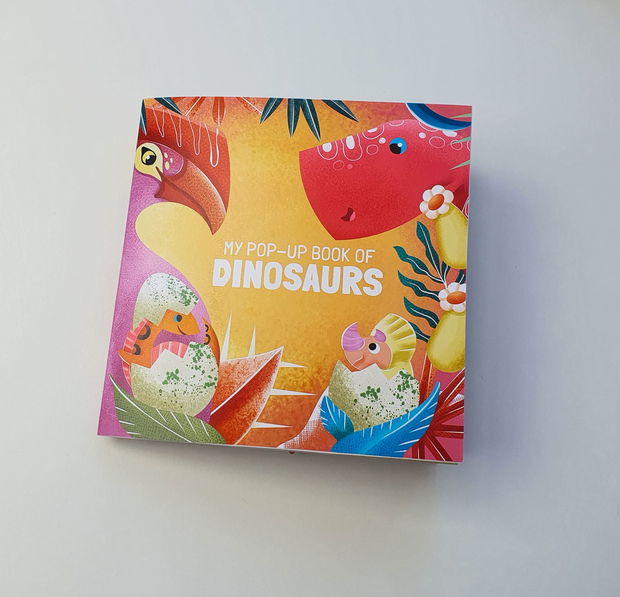 Kit de asamblare carte pop-up pentru copii - DINOZAURI