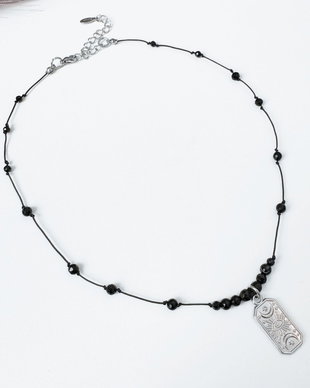 Colier Evil Eye cu cristale negre impotriva energiilor negative - turmalina, onix, agat negru, obsidian