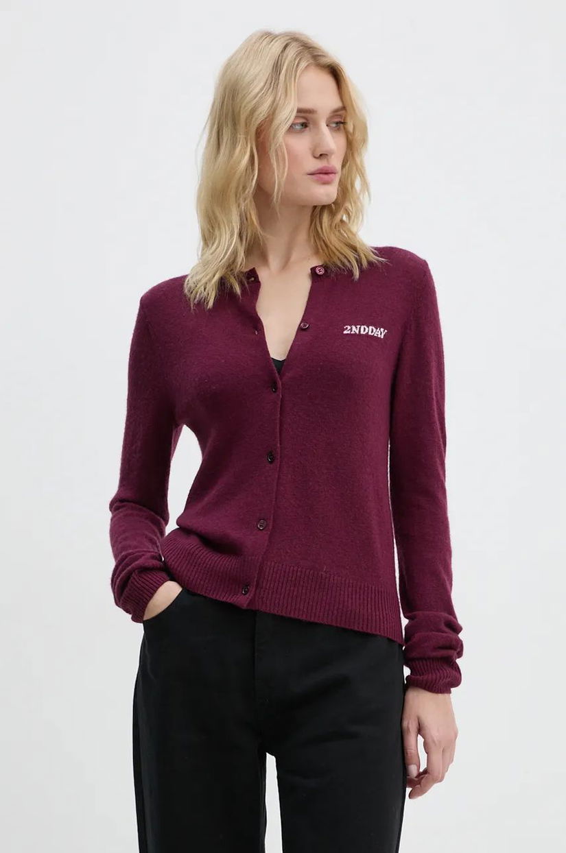 2NDDAY cardigan din amestec de lana Vinny TT culoarea violet, light, 2245341408