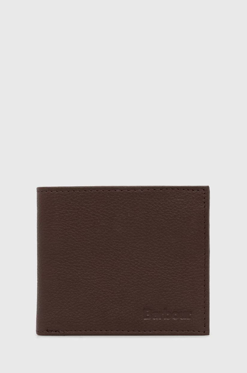 Barbour portofel de piele Padbury Billfold bărbați, culoarea maro, MLG0049