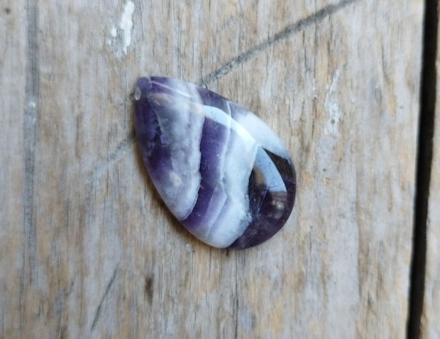 Cabochon ametist chevron, 32x20 mm