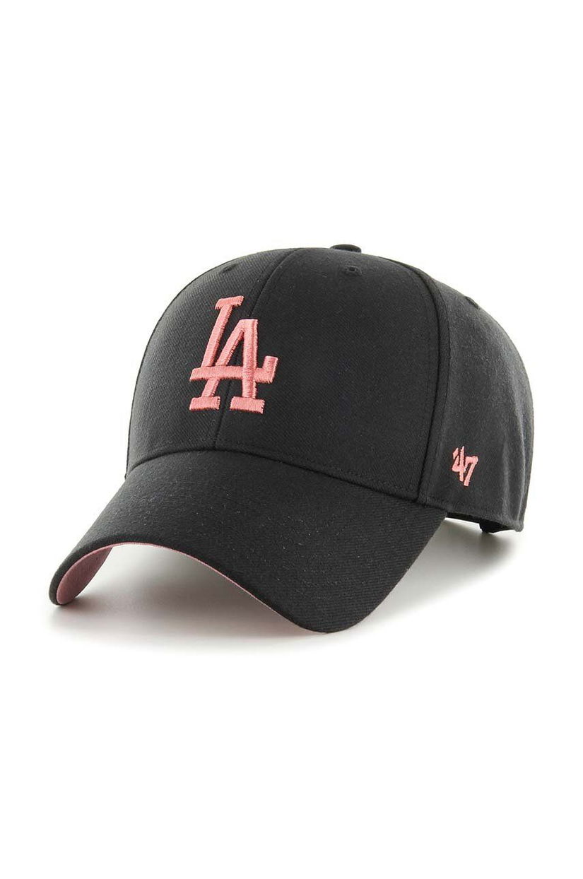 47 brand șapcă din amestec de lână MLB Los Angeles Dodgers culoarea negru, cu imprimeu, BAS-SUMVP912WBP-BKB80