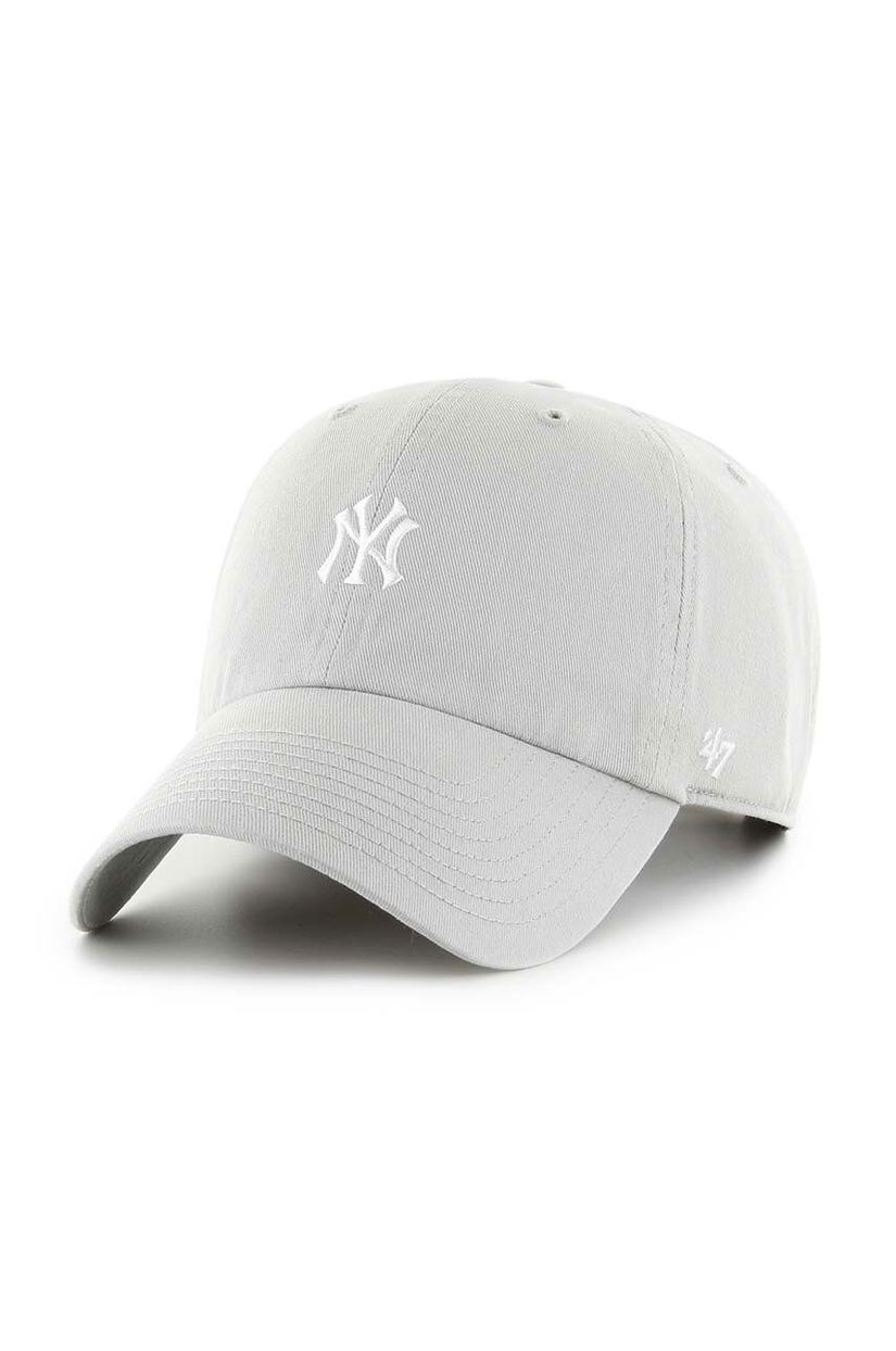 47 brand șapcă de baseball din bumbac MLB New York Yankees culoarea gri, cu imprimeu, B-BSRNR17GWS-GYB