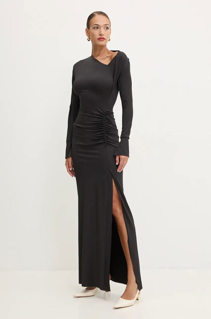 Victoria Beckham rochie culoarea negru, maxi, evazati, 1424JDR005876A