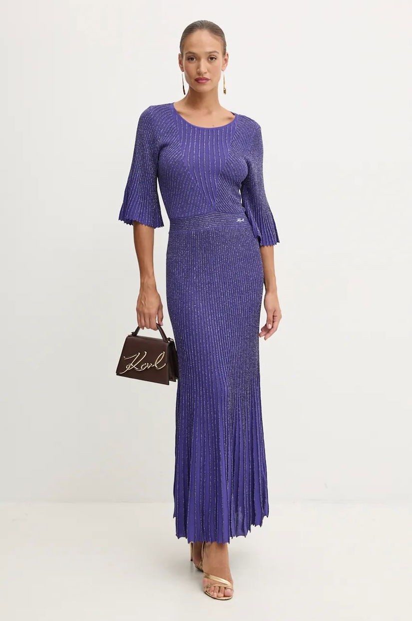 Karl Lagerfeld rochie culoarea violet, maxi, evazati, 246W1316