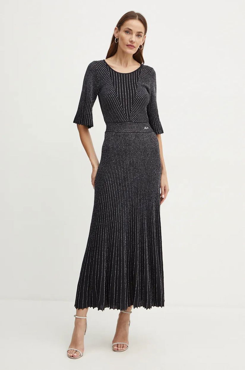 Karl Lagerfeld rochie culoarea negru, maxi, evazati, 246W1316