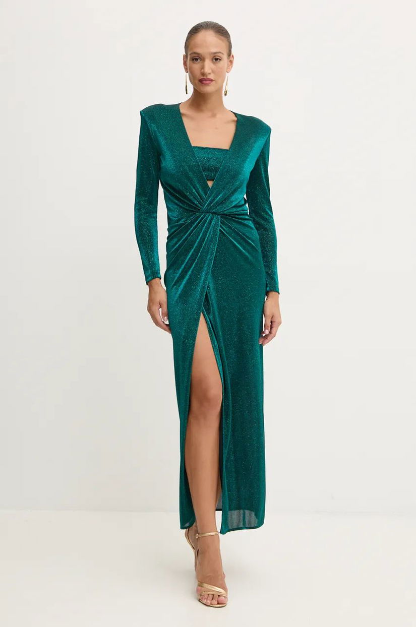 Simona Corsellini rochie culoarea verde, maxi, drept, A24CEAB045