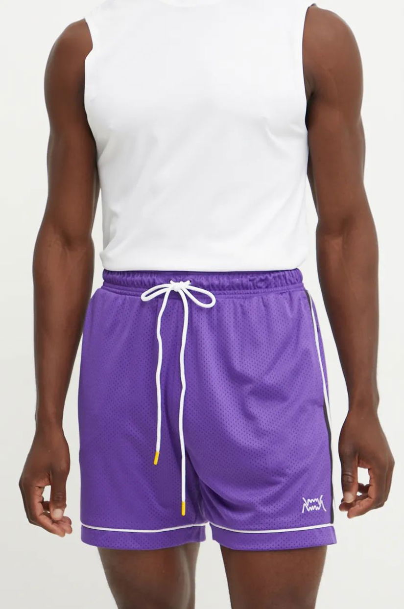 Puma pantaloni scurți de antrenament The Classics culoarea violet, 625323