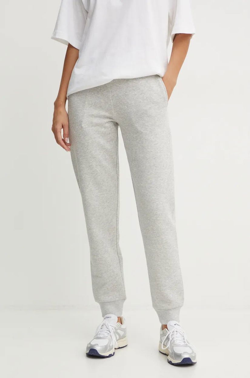 Puma pantaloni femei, culoarea gri, neted, 682989