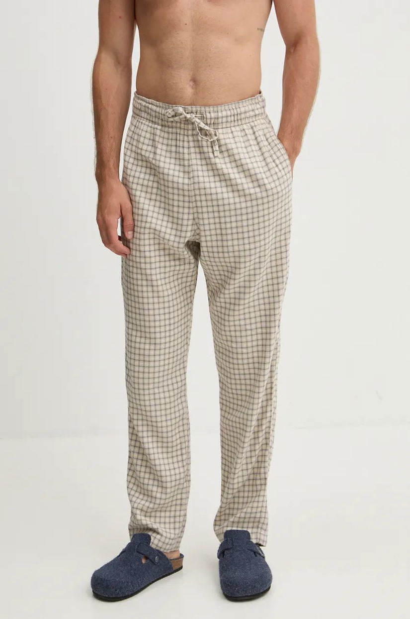 Hollister Co. pantaloni de pijama barbati, culoarea bej, modelator, KI313-4003