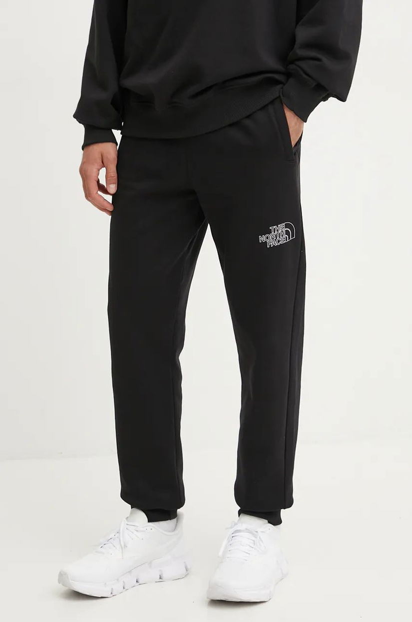 The North Face pantaloni de trening Drew Peak Pant culoarea negru, cu imprimeu, NF0A8A6BJK31