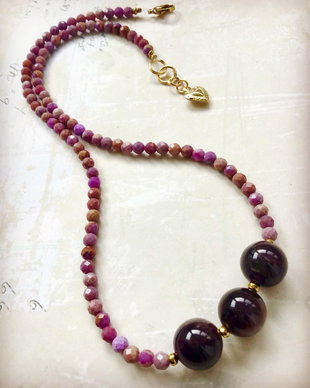 Colier CHOKER muscovit & ametist
