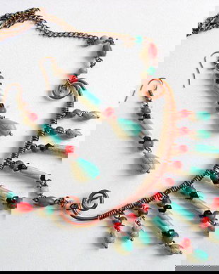 set howlite rosu.turcoaz si cristale 22497