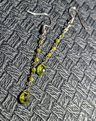 Cercei argint peridot jad brioleta lant argint minimalisti boho chic trendy - Transport gratuit