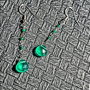 Cercei argint onix verde brioleta lant boho chic trendy - Transport gratuit
