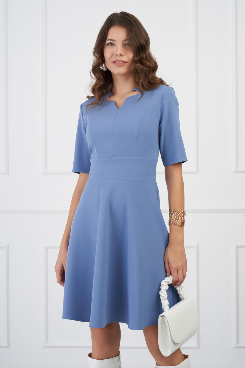 Rochie DY Fashion bleu cu decupaj la decolteu