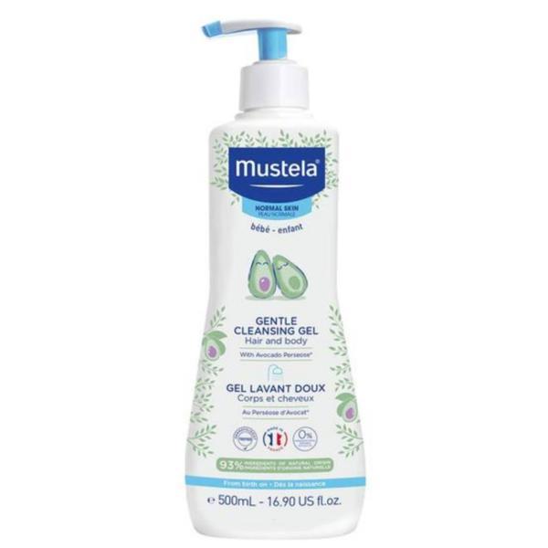 Gel de curatare delicat pentru par si corp Mustela, pentru piele normala, 500 ml